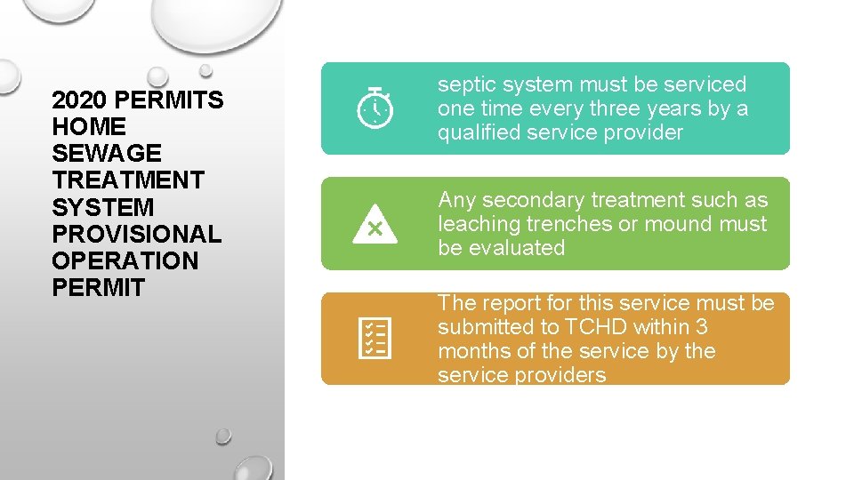 2020 PERMITS HOME SEWAGE TREATMENT SYSTEM PROVISIONAL OPERATION PERMIT septic system must be serviced