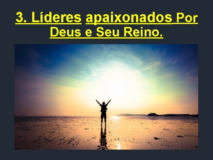 3. Líderes apaixonados Por Deus e Seu Reino. 