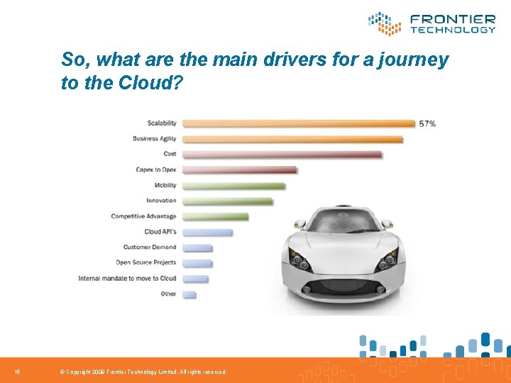 So, what are the main drivers for a journey to the Cloud? 15 ©