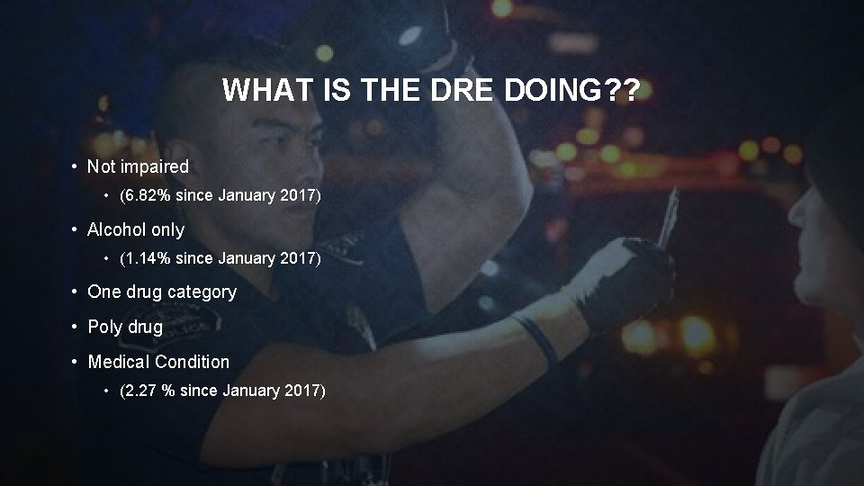 WHAT IS THE DRE DOING? ? • Not impaired • (6. 82% since January