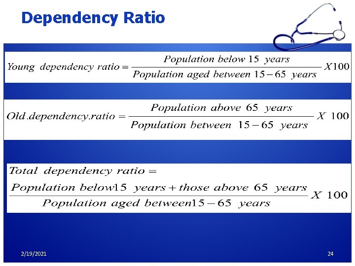 Dependency Ratio 2/19/2021 24 