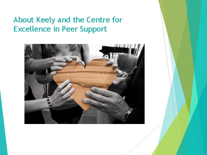 About Keely and the Centre for Excellence in Peer Support 
