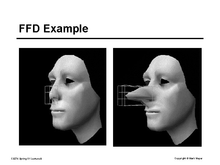 FFD Example CS 274 Spring 01 Lecture 8 Copyright © Mark Meyer 