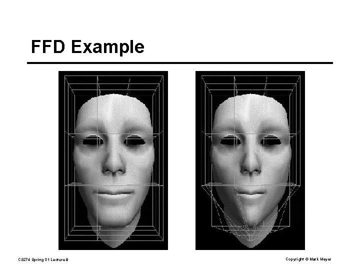 FFD Example CS 274 Spring 01 Lecture 8 Copyright © Mark Meyer 
