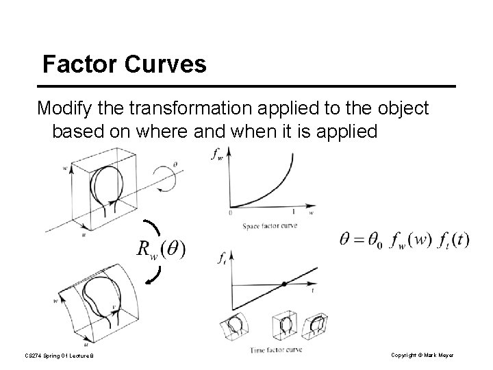 Factor Curves Modify the transformation applied to the object based on where and when