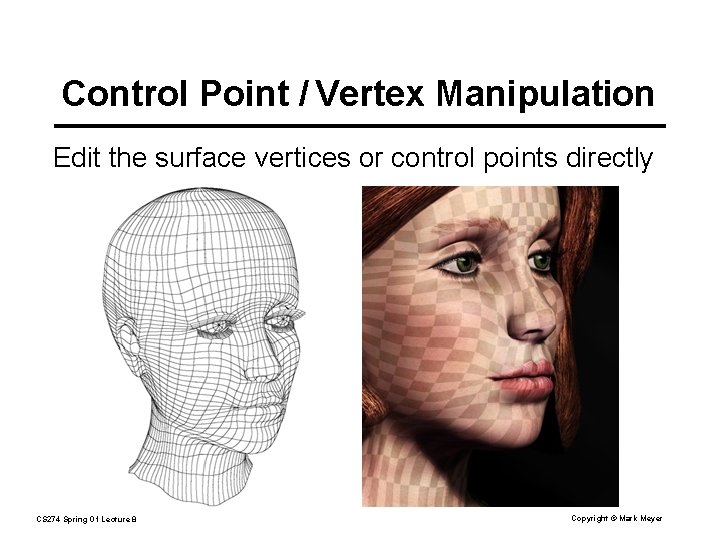 Control Point / Vertex Manipulation Edit the surface vertices or control points directly CS