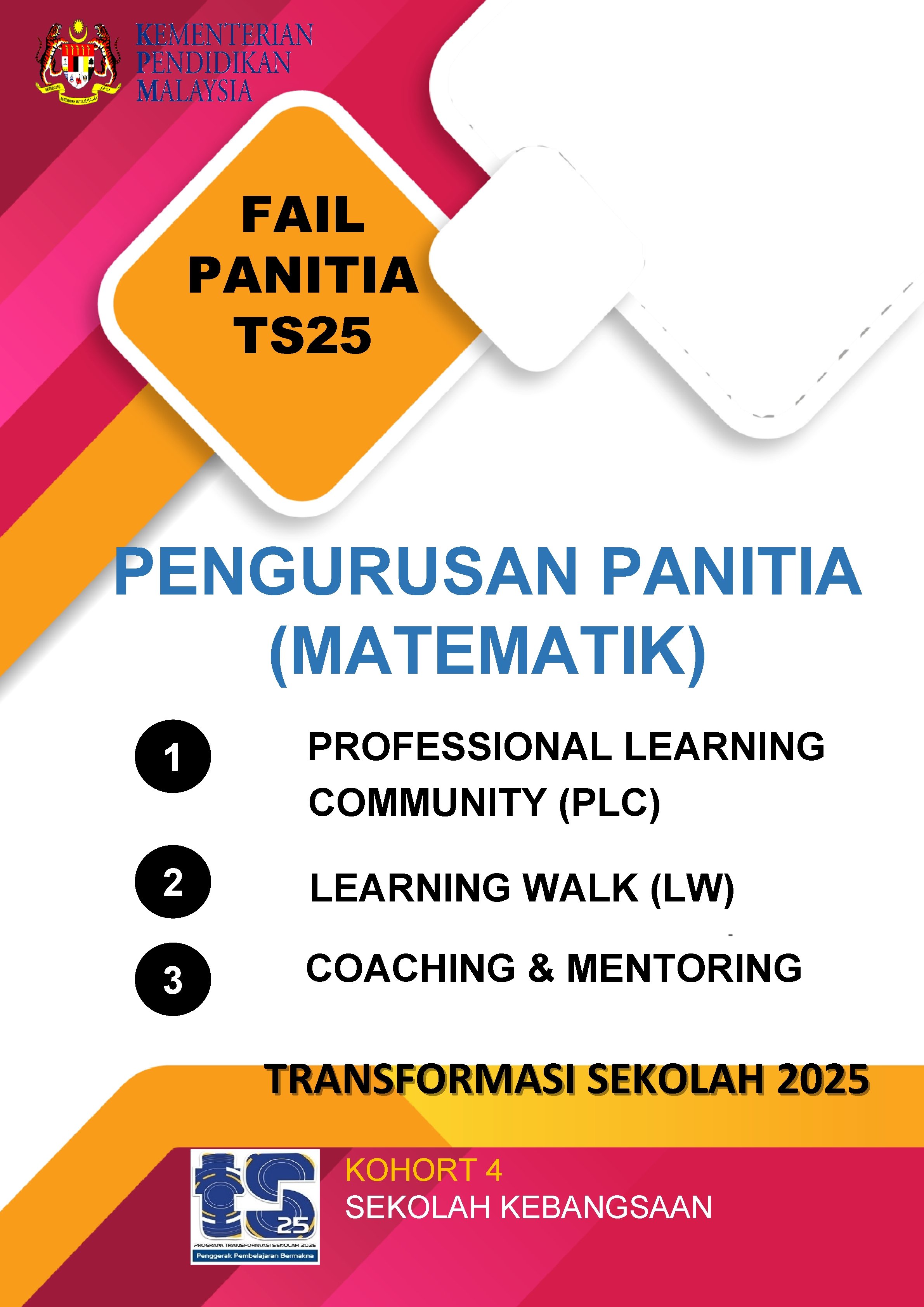FAIL PANITIA TS 25 PENGURUSAN PANITIA (MATEMATIK) 1 PROFESSIONAL LEARNING COMMUNITY (PLC) 2 LEARNING