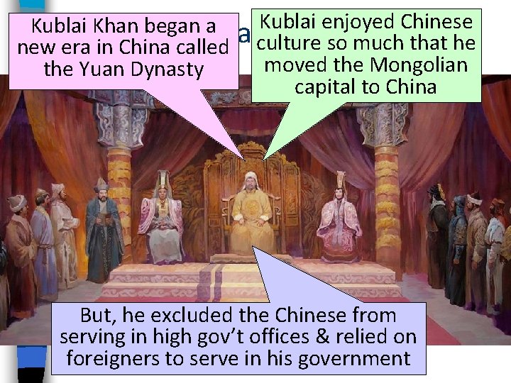 Kublai enjoyed Chinese Kublai Khan began a Kublai Khan culture so much that he