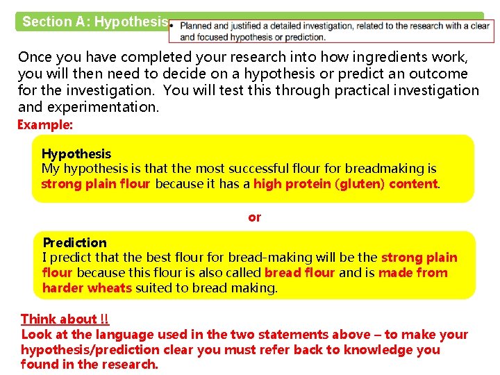 Section A: Hypothesis Once you have completed your research into how ingredients work, you