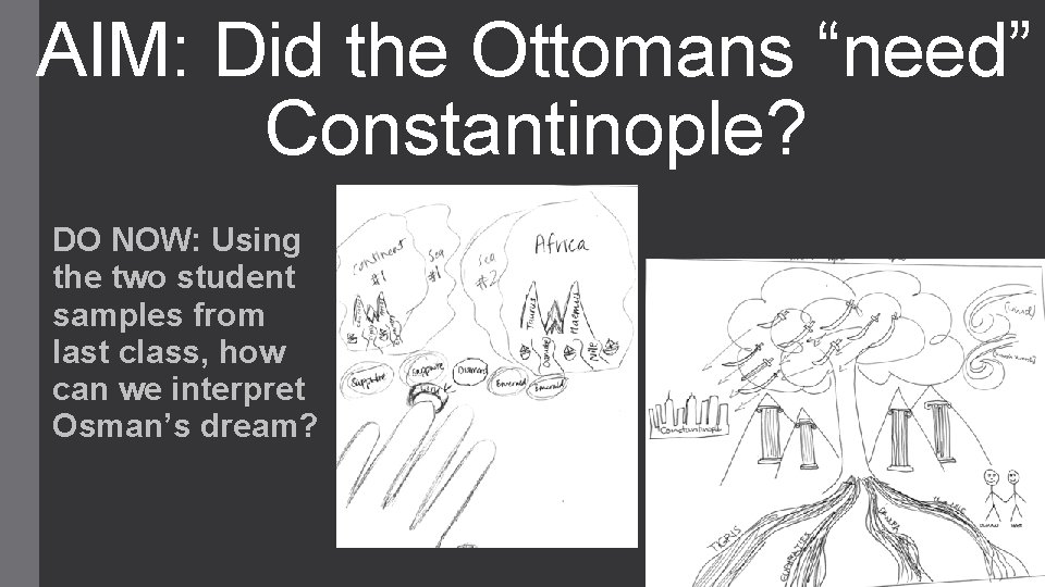 AIM: Did the Ottomans “need” Constantinople? DO NOW: Using the two student samples from