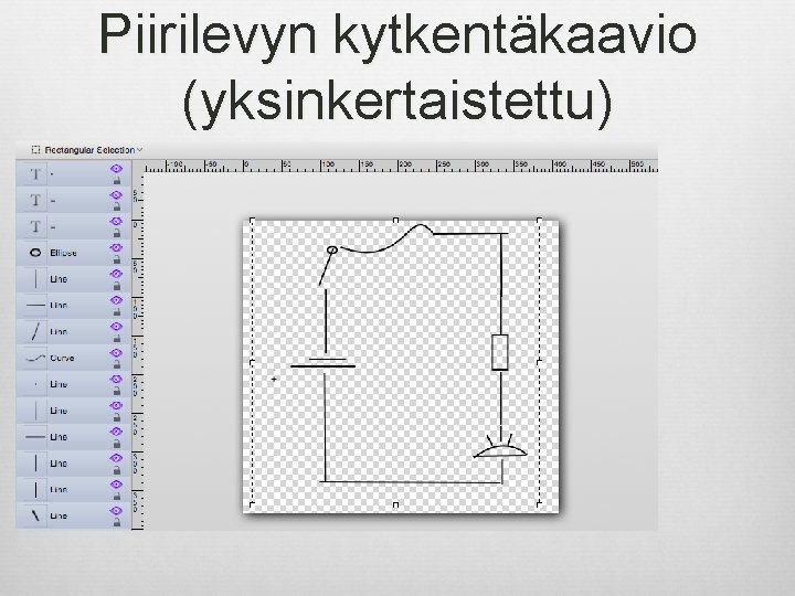 Piirilevyn kytkentäkaavio (yksinkertaistettu) 