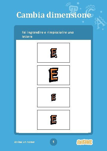 Cambia dimensione Fai ingrandire e rimpicciolire una lettera Anima un nome 5 