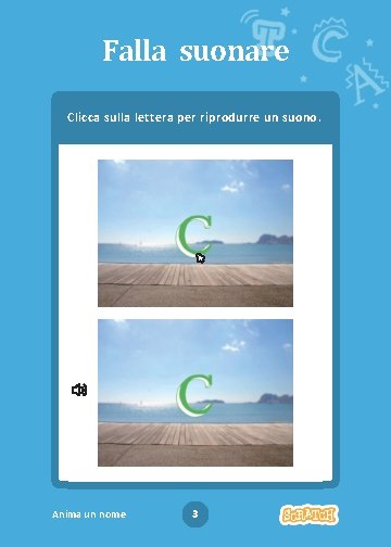 Falla suonare Clicca sulla lettera per riprodurre un suono. Anima un nome 3 