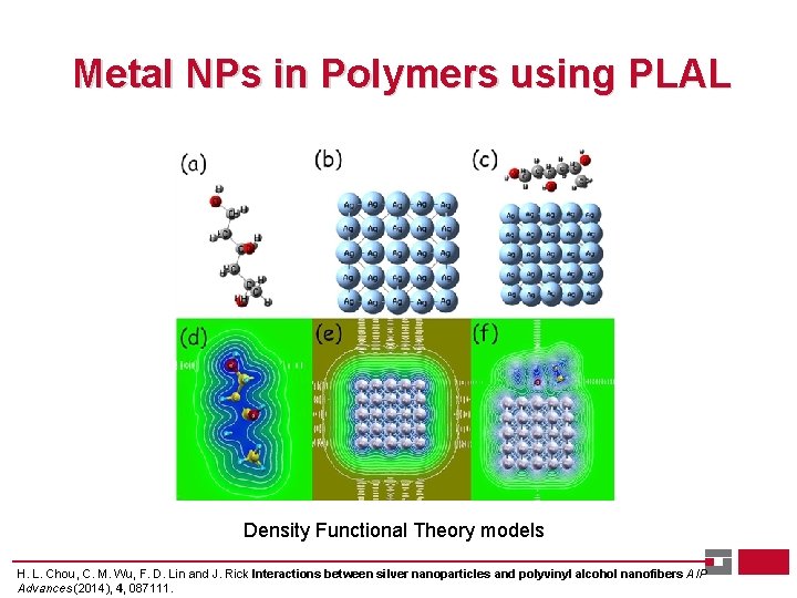 Metal NPs in Polymers using PLAL Density Functional Theory models H. L. Chou, C.