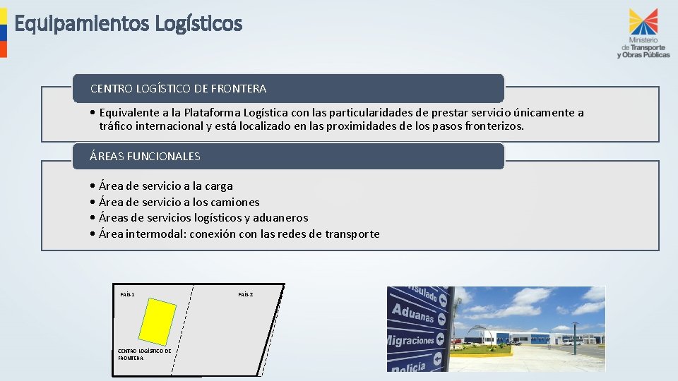 Equipamientos Logísticos CENTRO LOGÍSTICO DE FRONTERA • Equivalente a la Plataforma Logística con las