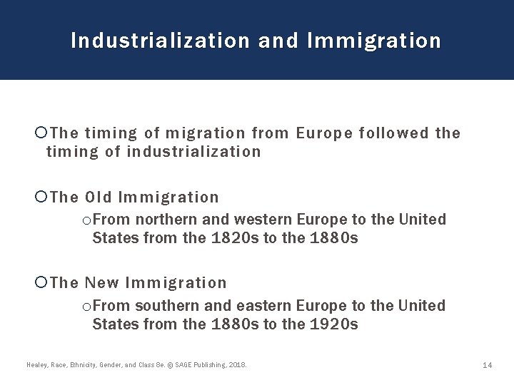 Industrialization and Immigration The timing of migration from Europe followed the timing of industrialization Industrialization and Immigration The timing of migration from Europe followed the timing of industrialization