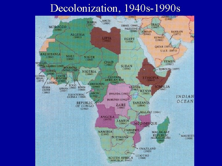 Decolonization, 1940 s-1990 s 