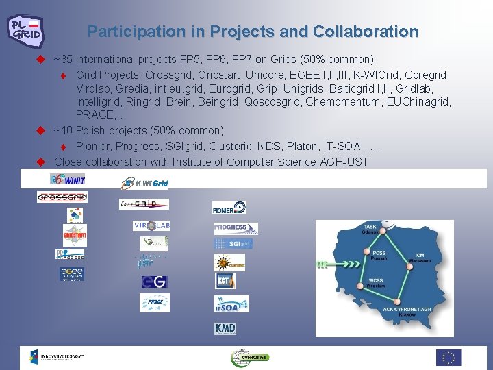 Participation in Projects and Collaboration u ~35 international projects FP 5, FP 6, FP Participation in Projects and Collaboration u ~35 international projects FP 5, FP 6, FP