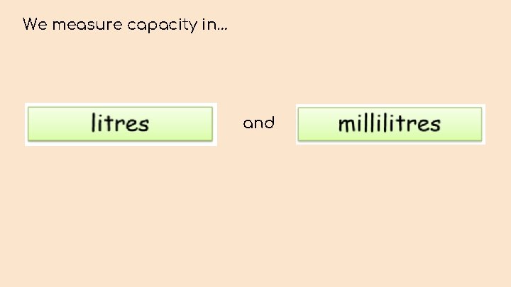 We measure capacity in… and 