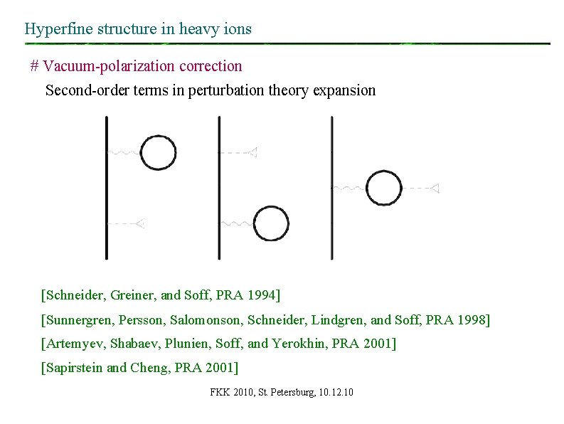 Hyperfine structure in heavy ions # Vacuum-polarization correction Second-order terms in perturbation theory expansion Hyperfine structure in heavy ions # Vacuum-polarization correction Second-order terms in perturbation theory expansion