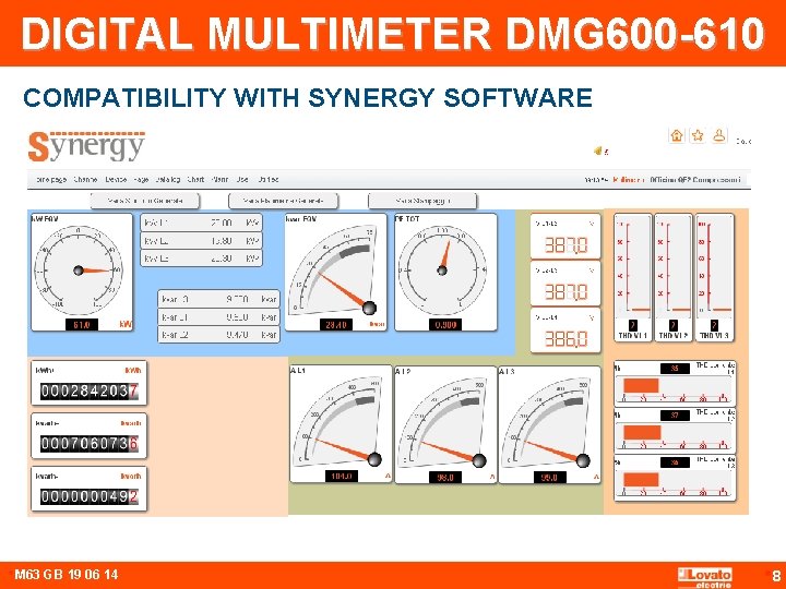 DIGITAL MULTIMETER DMG 600 -610 COMPATIBILITY WITH SYNERGY SOFTWARE • M 63 GB 19