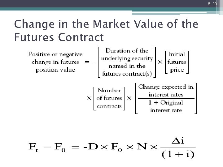 8 -19 Change in the Market Value of the Futures Contract Mc. Graw-Hill/Irwin Bank