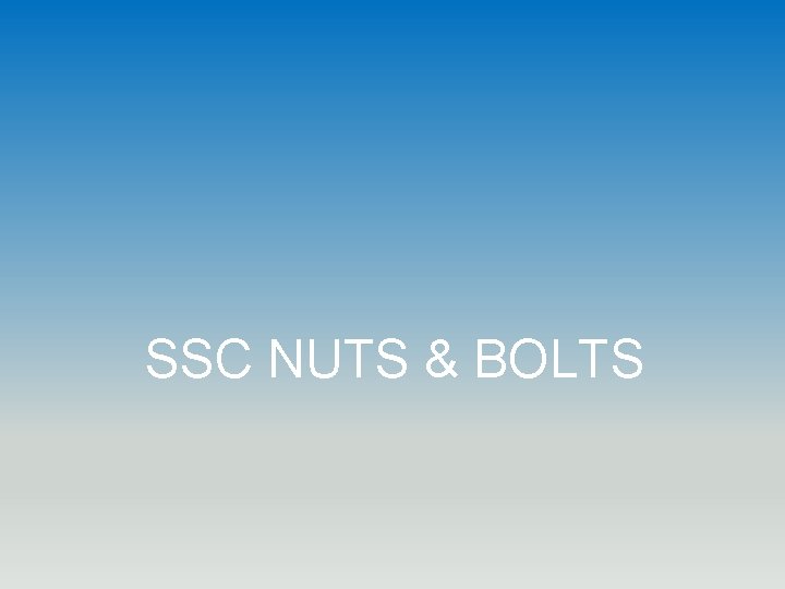 SSC NUTS & BOLTS 