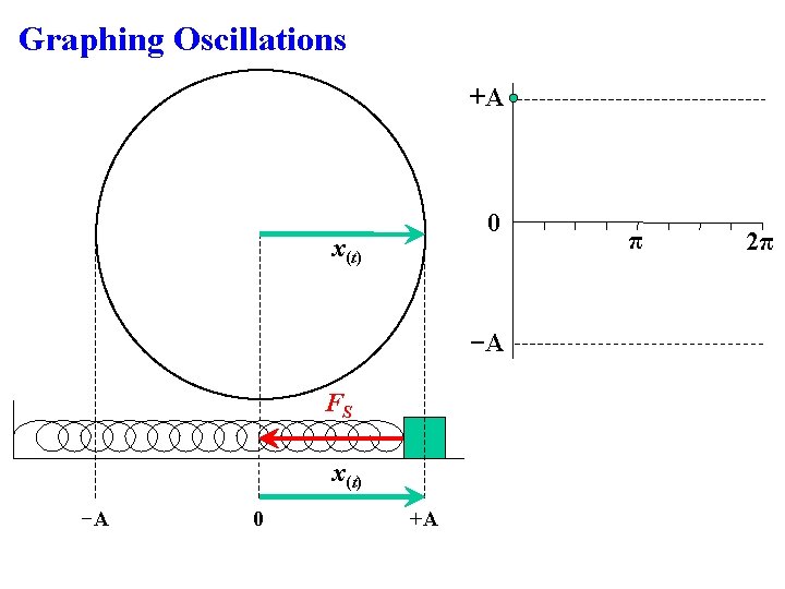 Graphing Oscillations +A 0 x(t) −A FS x(t) −A 0 +A π 2π 