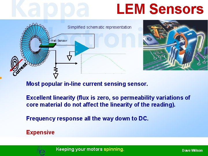 Kappa LEM Sensors TM Electronics Simplified schematic representation Hall Sensor - + t n Kappa LEM Sensors TM Electronics Simplified schematic representation Hall Sensor - + t n