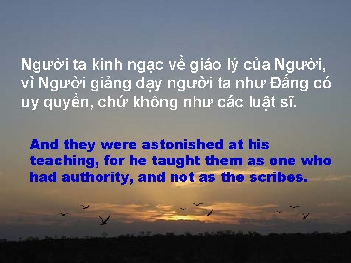 Người ta kinh ngạc về giáo lý của Người, vì Người giảng dạy người