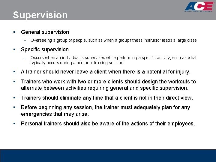 Supervision § General supervision – Overseeing a group of people, such as when a
