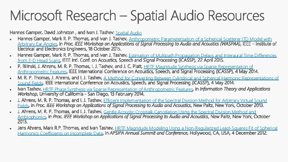 Arbitrary Ear Angles from 3 -D Head Scans Anthropometric Features Sound Fields Spatial Audio