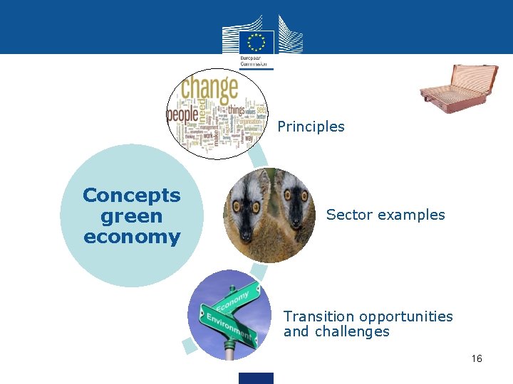 Principles Concepts green economy Sector examples Transition opportunities and challenges 16 