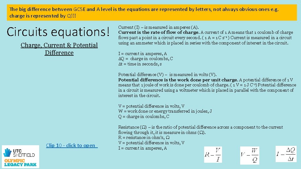  The big difference between GCSE and A level is the equations are represented