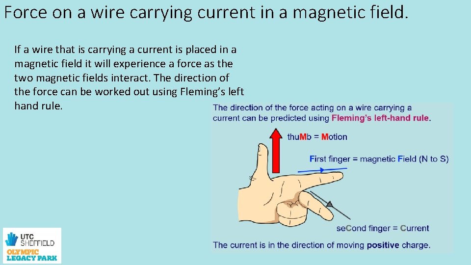 Force on a wire carrying current in a magnetic field. If a wire that