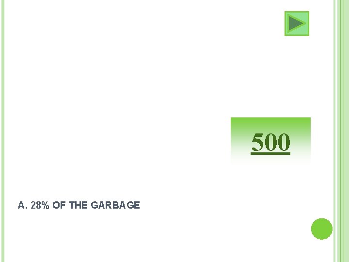 500 A. 28% OF THE GARBAGE 