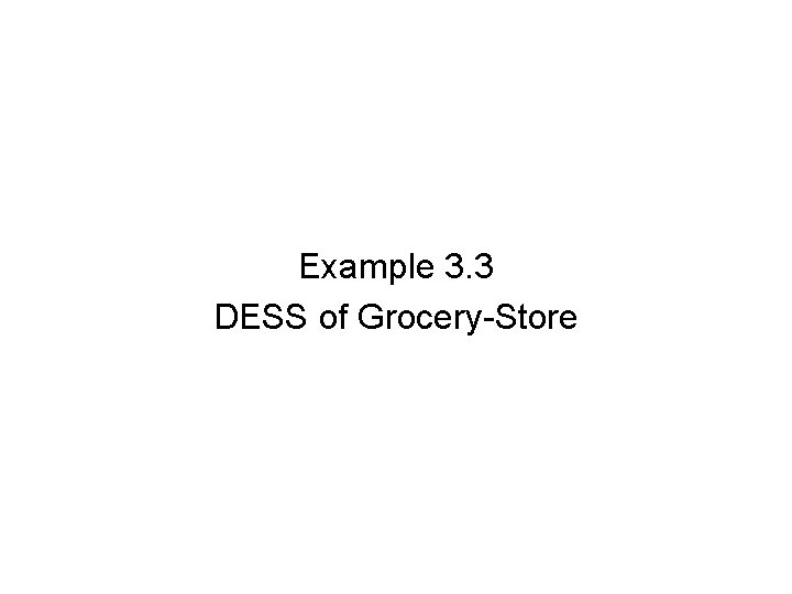 Example 3. 3 DESS of Grocery-Store 