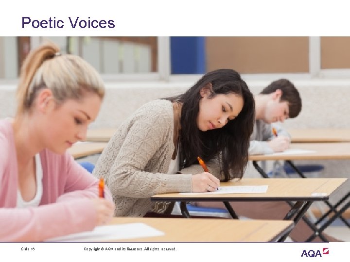 Poetic Voices Slide 16 Copyright © AQA and its licensors. All rights reserved. 