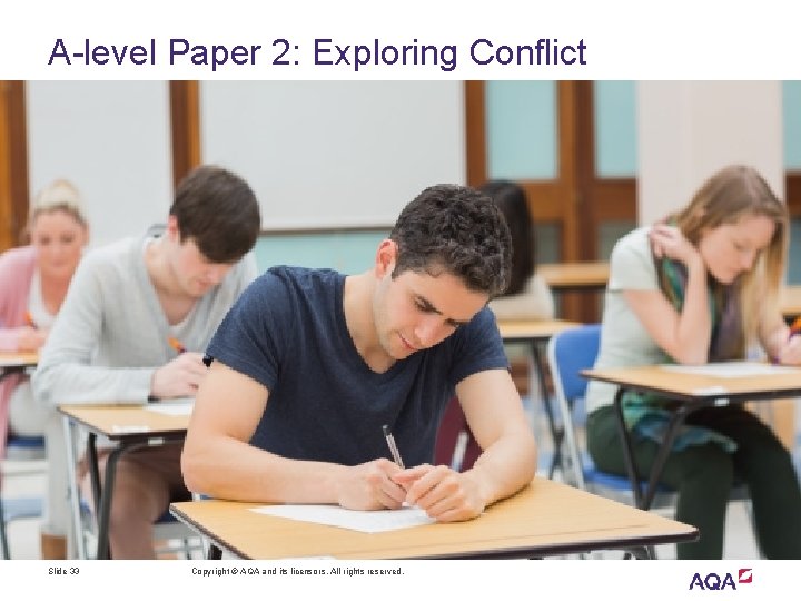 A-level Paper 2: Exploring Conflict Slide 33 Copyright © AQA and its licensors. All