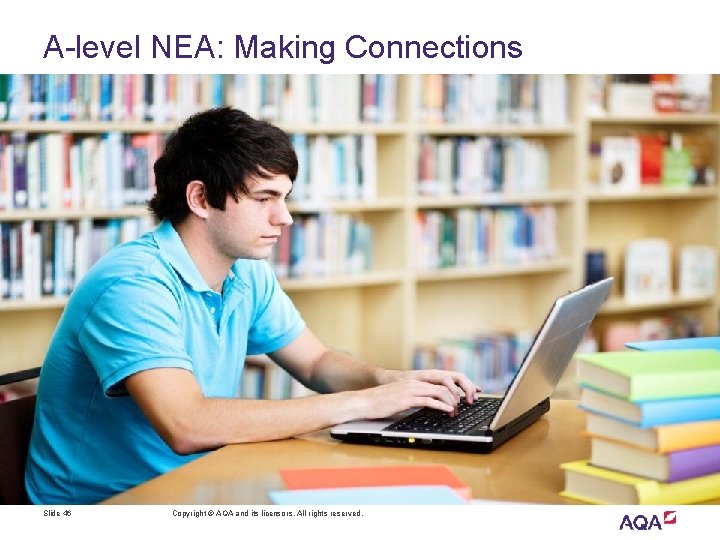 A-level NEA: Making Connections Slide 46 Copyright © AQA and its licensors. All rights A-level NEA: Making Connections Slide 46 Copyright © AQA and its licensors. All rights