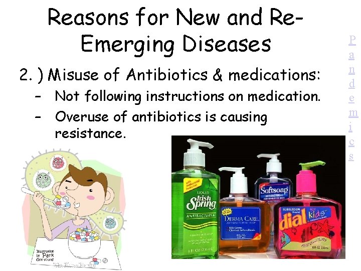 Reasons for New and Re. Emerging Diseases 2. ) Misuse of Antibiotics & medications: