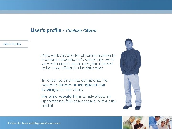 User’s profile - Contoso Citizen Users’s Profiles Marc Paris – Contoso citizen Marc works