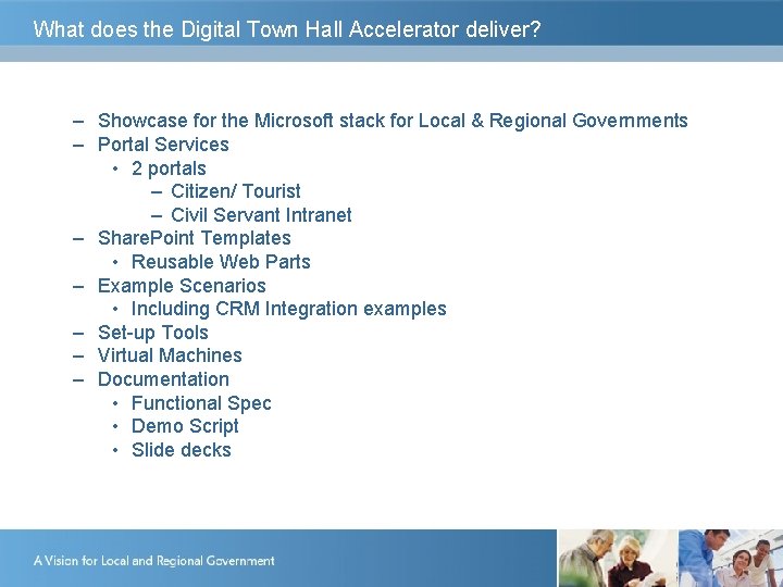 What does the Digital Town Hall Accelerator deliver? – Showcase for the Microsoft stack