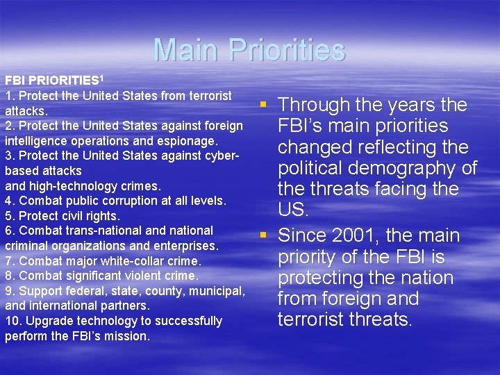 Fbis Programme Federal Bureau of Investigation Daniel Wong FBIs Mission
