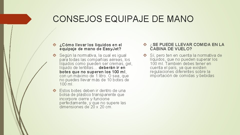 CONSEJOS EQUIPAJE DE MANO ¿Cómo llevar los líquidos en el equipaje de mano de CONSEJOS EQUIPAJE DE MANO ¿Cómo llevar los líquidos en el equipaje de mano de