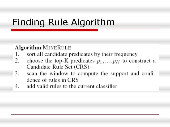 Finding Rule Algorithm 