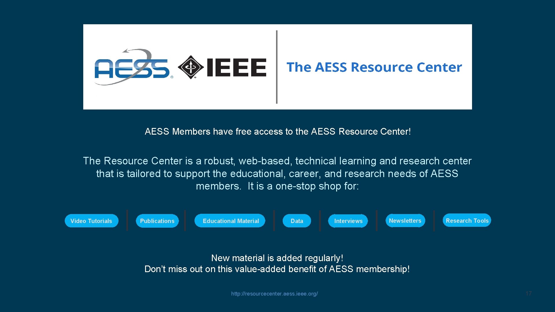 AESS Members have free access to the AESS Resource Center! The Resource Center is