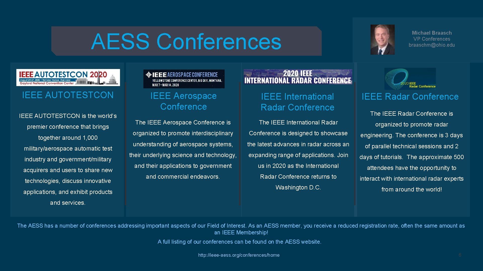 AESS Conferences IEEE AUTOTESTCON is the world’s premier conference that brings together around 1,