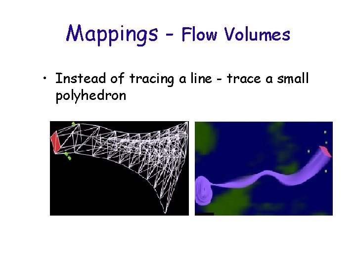 Mappings - Flow Volumes • Instead of tracing a line - trace a small