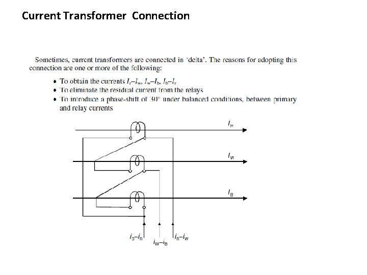 Current Transformer Connection Current Transformer Connection